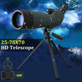 BAK4 25-75X70 HD Teleskopa Objektīvs Tālummaiņas Smērēšanās Jomu, Monokulāri Telefoto Ūdensizturīgs Universālā Tālruņa Adapteris Pievienojams Medībām