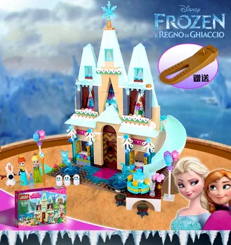 Jaunu Disney Saldēti Princese Elza Ledus Pils Princese Anna Uzstādīt Ēkas Modeli, Bloki Ziemassvētku Dāvanu Rotaļlietas Meitenēm