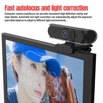 Jaunu Webcam 2K 5M Pikseļu Auto Fokusa USB Full HD Tīmekļa Kamera ar Mikrofonu Cam Mac Portatīvo Datoru Video Tiešraides