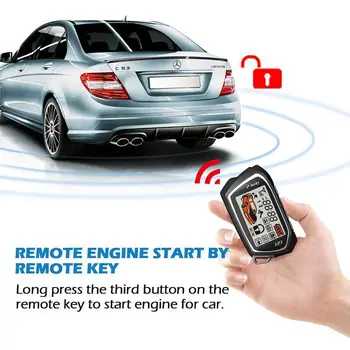 Viena Poga Start Stop 2-Way Auto Signalizācija Ar Autostart Tālvadības Dzinēja Start Smart Tālrunis Bluetooth Centrālā Atslēga Universal