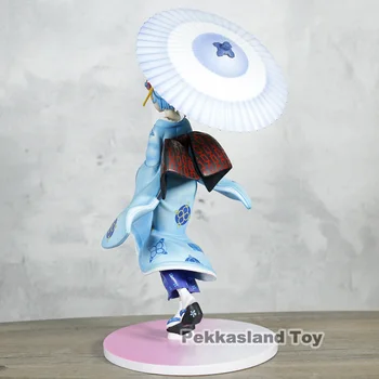 Rem rīcības modeli anime rotaļlieta attēlā Re:Dzīve citā pasaulē no nulles krāsotas kimono kolekcionējamu rotaļlietu skaitļi dāvanu