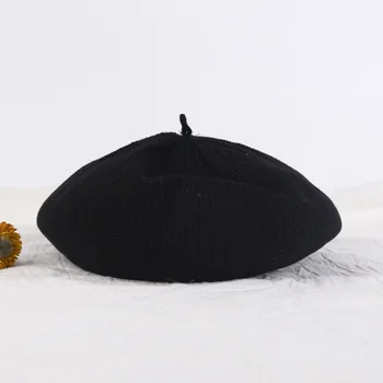 Berete sieviešu cepure Tīru krāsu trikotāžas, kokvilnas un lina modes vīriešu un sieviešu pavasara un vasaras mākslas gleznotājs cepuri gadījuma