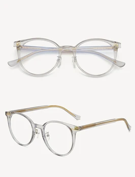 Sieviešu Kārtas Recepšu Brilles Caurspīdīgs Insta-slaveno Vintage Materiāls Anti zilās Gaismas Svars Progressvie Lasījumā objektīvs