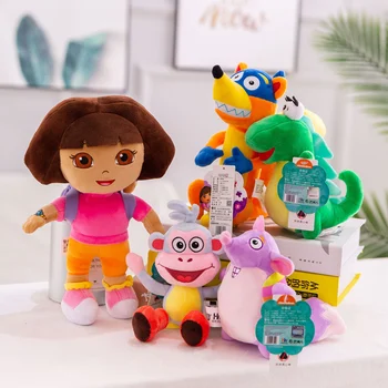 Augstas kvalitātes Patīk Dora Piedzīvojumu Mono Zābaki Swiper Plīša Rotaļlietas Lelle Dora Mīksta Plīša Mērkaķis Un TV Plīša Rotaļlieta Filmas Bērniem
