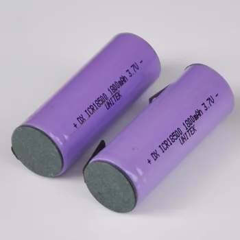 2-5GAB 3,7 V 18500, atkārtoti uzlādējams litija jonu akumulators: 1800mah li-ion šūnu ar metināšanas adatas cilnes speaker lāpu electirc skuveklis