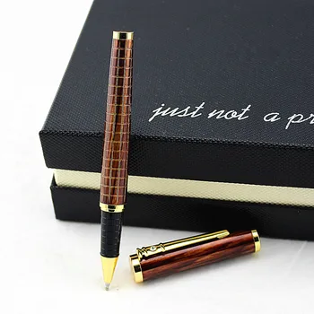 Karstā Pārdošanas Rakstot Kancelejas Augstas Kvalitātes Luksusa metāla režģu Rollerball Pildspalva ar Dāvanu Gadījumā 0,5 mm Metāla Lodīšu Pildspalvas