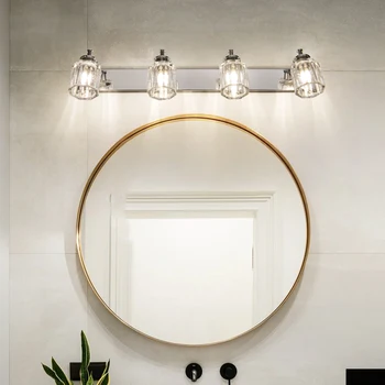 Mūsdienu Kristāla Sienas Lampas K9 LED Vannas istaba Make-up Spogulis Gaismas Lampas Guļamistabas Nerūsējošā Tērauda ministru Kabineta Iedomība Iekštelpu Apgaismojums