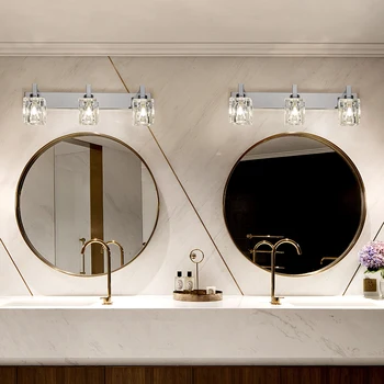 Mūsdienu Kristāla Sienas Lampas K9 LED Vannas istaba Make-up Spogulis Gaismas Lampas Guļamistabas Nerūsējošā Tērauda ministru Kabineta Iedomība Iekštelpu Apgaismojums