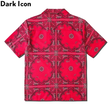 Tumši Ikona, Sarkanā galvas apsējs Krekli Iela Havaju Krekls 2020. Gada Vasaras Vīriešu Krekli Streetwear Apģērbi