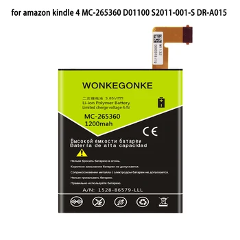 WONKEGONKE S2011-001-S Akumulatoru amazon kindle 4 MC-265360 D01100 S2011-001-S DR-A015 Augstas Kvalitātes Baterijas