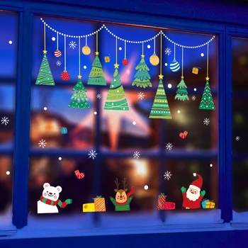 Ziemassvētku Apdare, Logu Uzlīmes, Santa Claus Noņemams Sienas lielformāta Uzlīmes Veikalu Mājas Ziemassvētki Jaunais Gads Navidad Piederumi