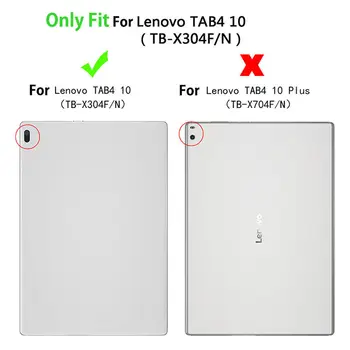 PU Saliekamais Stends Ādas Apvalks Gadījumā Lenovo TAB4 Cilnes 4 10 TB-X304L TB-X304F TB-X304N 10.1 collu Smart Cover Būtiska Tablete+Filma+Pildspalva