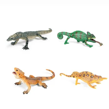 4 Veidu Hameleons, Ķirzaka, Dzīvnieku Attēls Kolekcionējamu Rotaļlietu Savvaļas Dzīvnieku Izziņas Darbības Rādītāji Bērniem Plastmasas Modeli Rotaļlietas