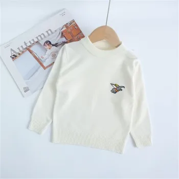 1-6 gadu bieza vienkrāsainu o kakla adīts Džemperis bērniem zēns pull pār meiteni, iekšpusē trikotāžas drēbes, ziemas siltuma iekšējo wearings