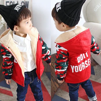 Zēnu ziemas Mētelis 1-7T bērnu virsdrēbes zēniem kašmira silts sabiezējums Bērnu mēteli hoodies jaka zēns sniega segas outwear