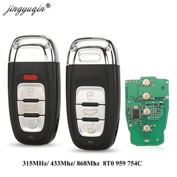 Jingyuqin Smart Tālvadības Atslēga, Keyless 3/4 Pogas 315MHz/433MHZ/868MHZ 8T0 959 754C par Audi Q5 A4L A5 A6 A7 A8 RS4 RS5 S4, S5