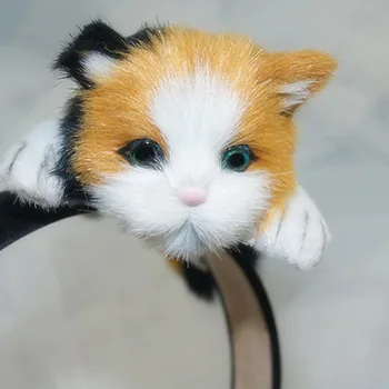 Jauki Kaķis Galvu Flannelette Plīša Kaķēns HairBand Halloween Chirsmas Puse Galvassegu Matu Aksesuāri Meitenēm