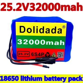 6s4p 24V 32Ah 18650 Akumulatoru Litija Baterija 25.2 v 32000mAh Elektrisko Velosipēdu, Mopēdu /Elektriskās/Li jonu Akumulators ar lādētāju