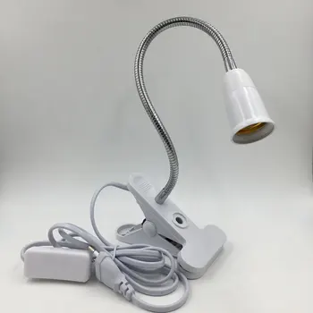 360 Grādi Elastīgā Lampas Turētājs Klipu E27 Pamatne ar Gada izslēgšanas Slēdzis, ES Plug izmantot kā Vienkāršu Galda Lampa led augt gaismas e27 lampas