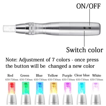 7 Krāsu LED Gaismas derma pildspalvu BB Krēmu, Spīdumu apstrādes mašīnu komplekts BB krēmu, Serumu, lai Novērstu Pinnes Rētas Mazināt strijas MTS