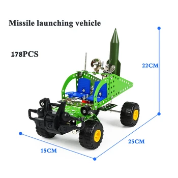 DIY Būvniecības J-15 cīnītājs raķešu kravas automašīnu,uzsākot transportlīdzekļa Ēkas Metāla Modeļa Komplekta Militāro Darbību Metāla Izglītības Rotaļlietas