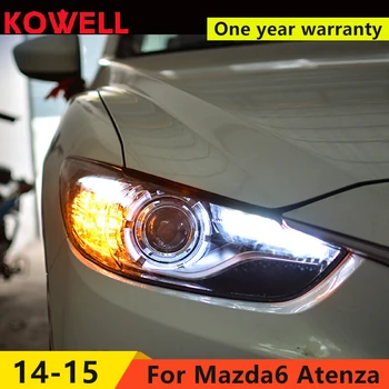 KOWELL Auto Stils priekš Mazda 6 Lukturi Jaunu Mazda6 Atenza LED Lukturu Sākotnējo dienas gaitas lukturi Bi Xenon Lēcu High Low Beam Autostāvvieta