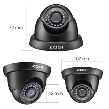 ZOSI H. 265 TVI CCTV Kamera 5MP Super HD Dome Drošības Āra Novērošanas Kameras CCTV Nakts Redzamības Video Novērošanas