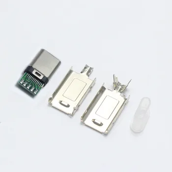 10Set 4P 5P USB 2.0 Type-C Plug Double-sided spraudnis OTG datu pārraides Uzlādes Savienotājs OD 3.0mm2 Kabelis