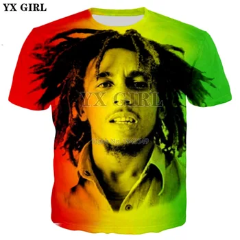 YX MEITENE 2018. gada vasarā Jaunu 19 stili T-krekls Regeja mūzikas Hip hop t Bob Marley Smieklīgi Izdrukāt 3d Vīriešu, Sieviešu Hipster t krekls