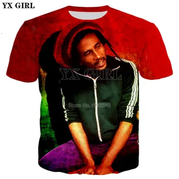 YX MEITENE 2018. gada vasarā Jaunu 19 stili T-krekls Regeja mūzikas Hip hop t Bob Marley Smieklīgi Izdrukāt 3d Vīriešu, Sieviešu Hipster t krekls
