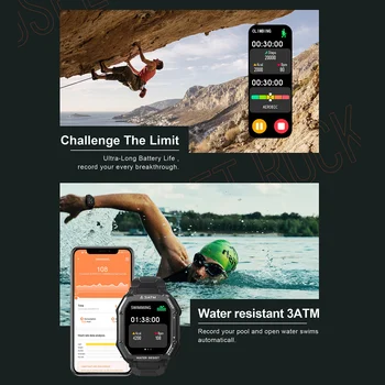 Jaunu KOSPET ROCK Smart Skatīties Vīrieši Sievietes Āra Sporta Ūdensizturīgs Fitnesa Tracker sirdsdarbība, Asins Spiediena Monitoru, Smartwatch