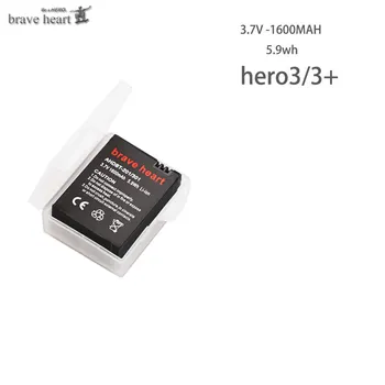 JAUNU bateria 1600mAh hero 3 Hero3 Baterija + USB Dual LCD Lādētāju Gopro hero 3 GoPro HERO3+ HERO3 kameru piederumi