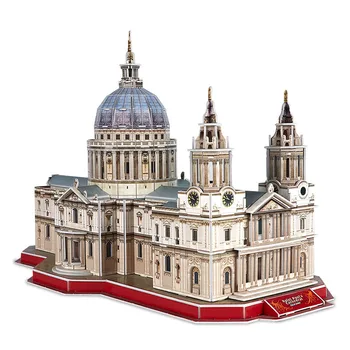 Jaunā Stila Pasaulē Slavenu Ēku St. Paul ' s Cathedral Modelis Rotaļlietas 3D Puzzle Rotaļlietas DIY Radošo Ķieģeļi Bērniem Dāvanu