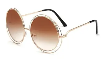 Karstā 2017 Jauno Lielo Apli Apaļā Rāmja Luksusa Zīmolu Dizainera Saulesbrilles Sieviešu Modes Briļļu Oculos Saules Brilles Sievietēm 162M