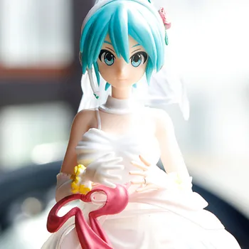 25cm Jaunu Hatsune Sērija Anime Dziedātāja Kāzu Kleitu Līgava Darbības Rādītāji Gudrs Kawaii Statuja PVC Modeļa Rotaļlietu Hobiji Kūka Apdare