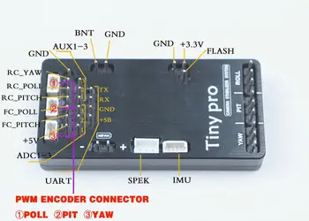 TinyPro 3 Ass gimbal kontrolieris BGC 32bit mini BGC Alexmos BaseCam Elektronika Vienkārši ar kodēšanas iekārtas, un 20608 IMU sensors