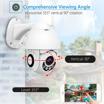 N_eye ip kamera 2MP, 4K HD āra ūdensizturīgs Kamera ar krāsu nakts redzamības PTZ Drošības wifi smart security camera 360° kamera