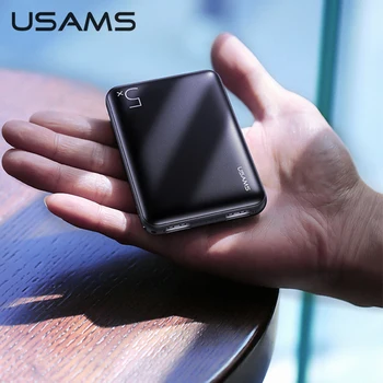 USAMS 5000mAh Mini Jaudas Bankai iPhone, Samsung Xiaomi Ultrathin Dual USB Ātrās Uzlādes Powerbank Moblie Extenal Akumulatoru Banka