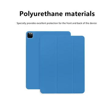 Tīrtoņa Krāsu Tri-Reizes Tablete seguma iPad Pro 11 seguma Folio Magnētisko Flip Ādas