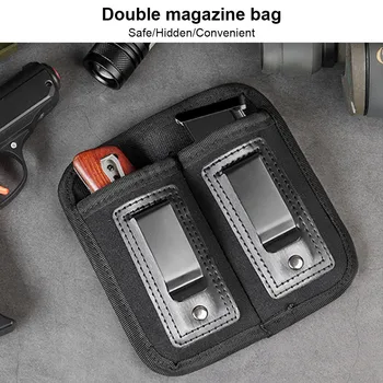 Taktiskā Dubultā Magazine Maisiņš Maksts Pistole 9mm Noslēptas Carry Mag Gadījumā ar Klipu Glock 19 21 Beretta 92 Handgun Mag Pouch