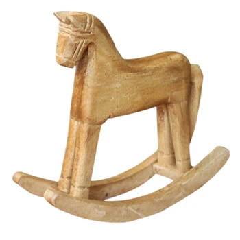 Vintage Stila Koka Šūpošanas Zirgu Dzīvnieku Apdare, Koka Cirsts Amatniecības Balto Zirgu Figūriņas Mājas Dekoru