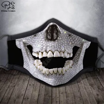 Galvaskausa 3D iespiesti masku Halloween puse maskas Unisex Pieaugušo bērnu izmērs Jautri lomu spēlē maskas