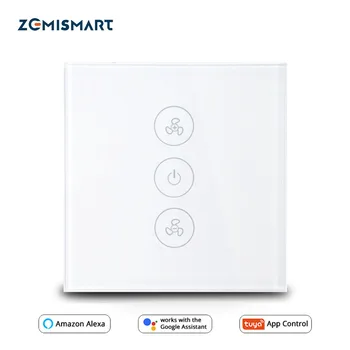 Zemismart ES MUMS Alexa Echo Smart Griestu Ventilators Ieslēdziet funkcijas Wifi APP Slēdža Ātrums Grupas vadību Ātruma regulēšanas Mājas Sienas Slēdzi