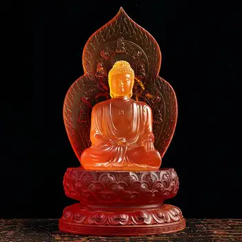 19 CM Akrila Budas Statuja Reliģiskā Svētnīca Dekoru Statuja Mājas Apdare Amitabha Sakyamuni Buda Maitreja Farmaceitam Buda #