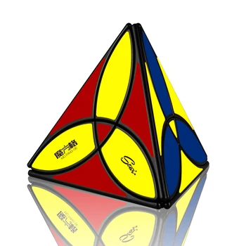 Jaunākās QiYi MoFangGe Āboliņš Piramīdas Magic Cube 3 Lapu Tetrahedron Cubo Magico 4 krāsas Puzzle Rotaļlietas, Dāvanas Bērniem Bērnu dāvanas