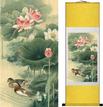 Putnu un ziedu glezniecības Mājas Biroja Apdare Ķīnas ritiniet krāsošana ziedu mākslas Ķīniešu glezniecības 1208