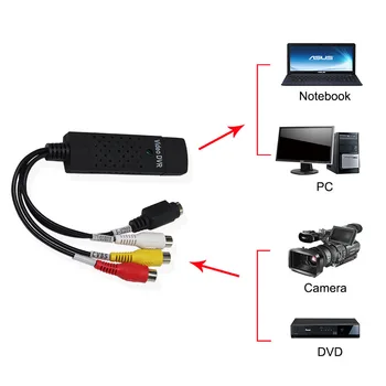 1080P USB 2.0 Viegli Klp Uztveršanas 4 Kanālu Video, TV, DVD, VHS Audio Capture Adapter Kartes TV DVR Video Uztveršanas Adapteris Vieglāk Klp