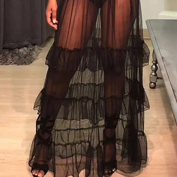 Skatīt Caur Sexy Club Acs Gara Kleita Sievietēm Ruffles Āfrikas Modes Siksna Maxi Kleitas Bez Piedurknēm, Vasaras Gadījuma Pludmales Tērpu 2020