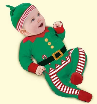 2018 Jaundzimušo Ziemassvētku Bērnu Kombinezonus Tērpu Apģērbu Pavasarī Baby Boy Girl Bērnu Un Zīdaiņu Apģērbu, Kas Top+Cepure Jumpsuits