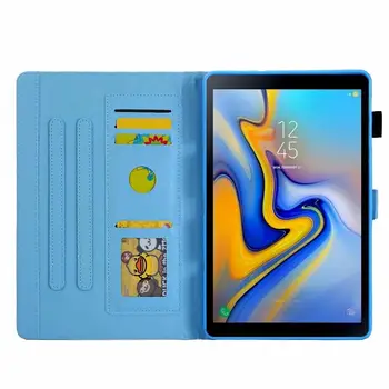 Tablet Case For Samsung Galaxy Tab 10.1 T580 SM-T580 T585 10.1 collu Smart Cover Kaķis Unicorn Flip Stends PU Leather Ādas Būtiska